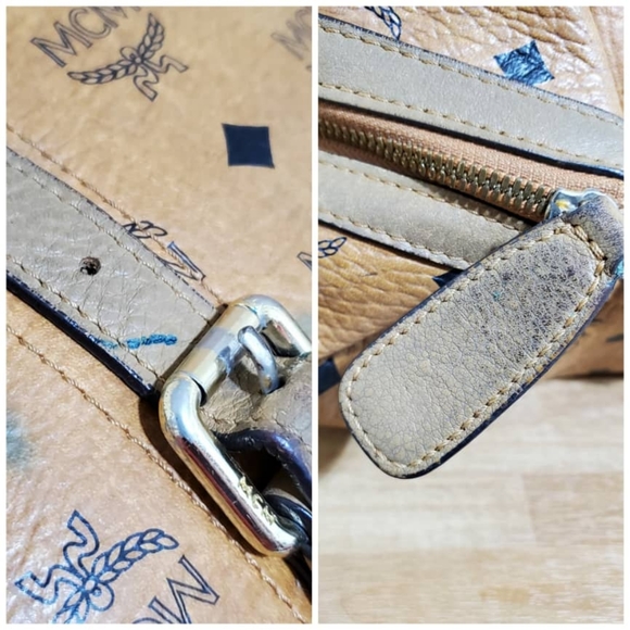 Authentic MCM Cognac Visetos 2way Shoulder Bag - Picture 5 of 11